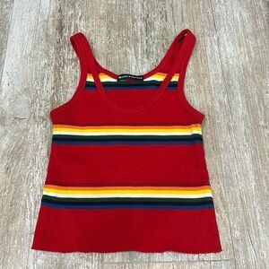 Brandy Melville Red Rainbow Tank Top One Size